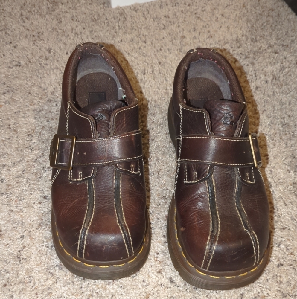 Dr Martens brown buckle shoe